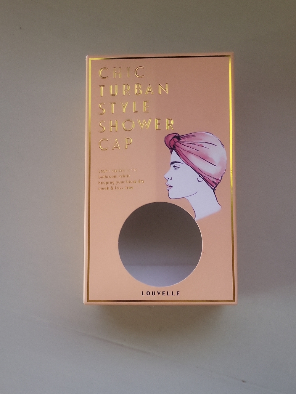 Louvelle Chic Turban Style Shower Cap - Peach & Pink Tropical